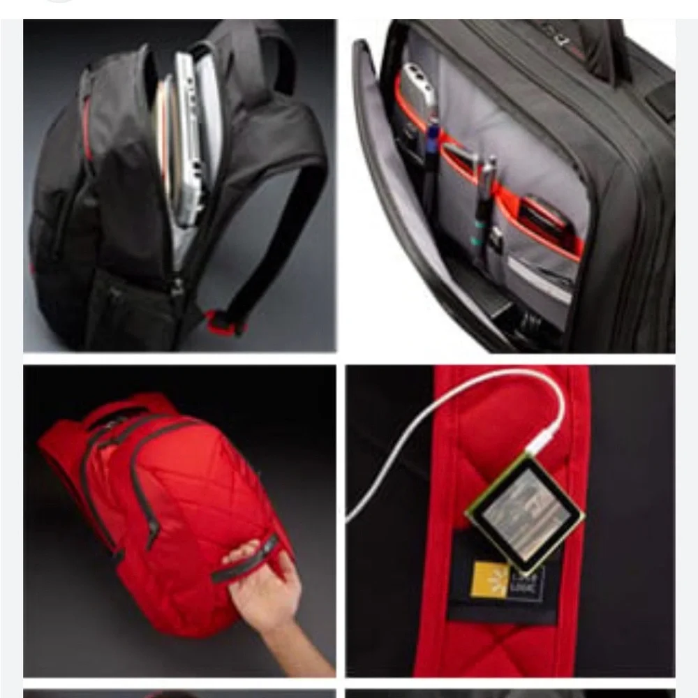 Case Logic Red 16" Laptop Backpack NWOT New Without Tags - Picture 3 of 8